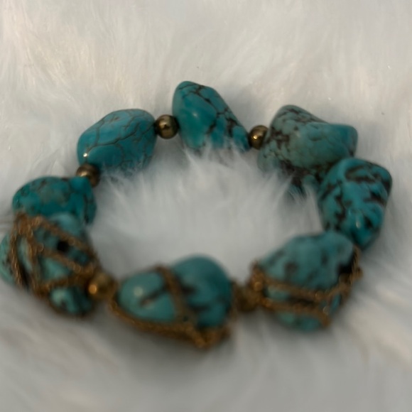 NWT JULES B OLD TAG GORGEOUS STATEMENT TURQUOISE BRACELET - Picture 5 of 7